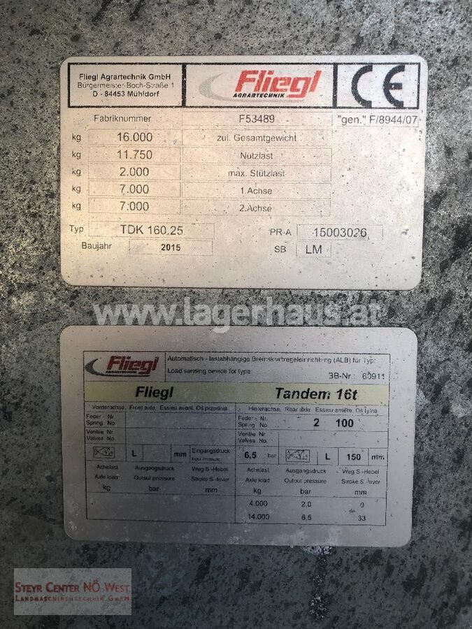 Kipper des Typs Fliegl TDK 160.25-1440, Gebrauchtmaschine in Purgstall (Bild 11)