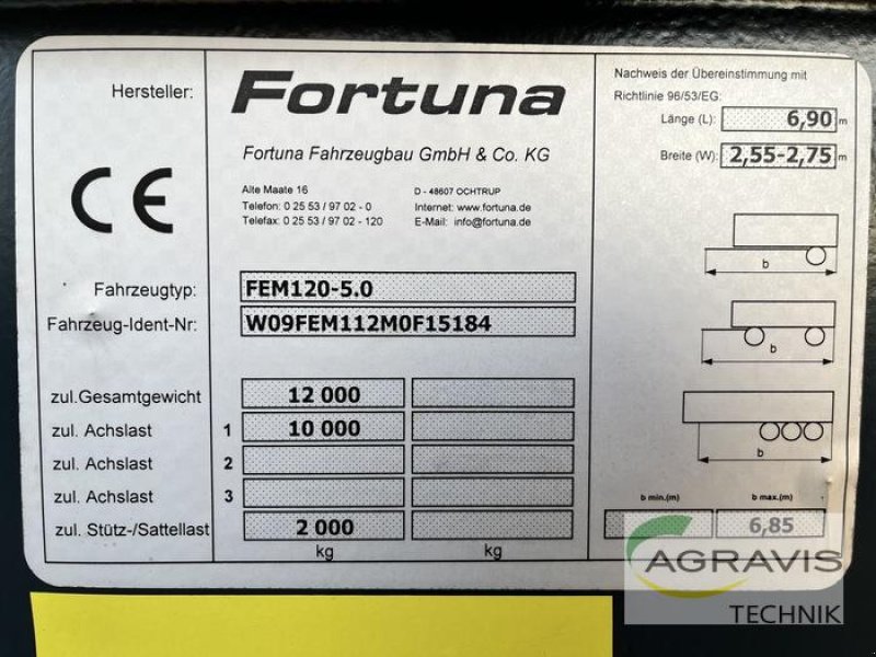 Kipper typu Fortuna FEM 120 / 5.0, Gebrauchtmaschine v Werl-Oberbergstraße (Obrázek 8)