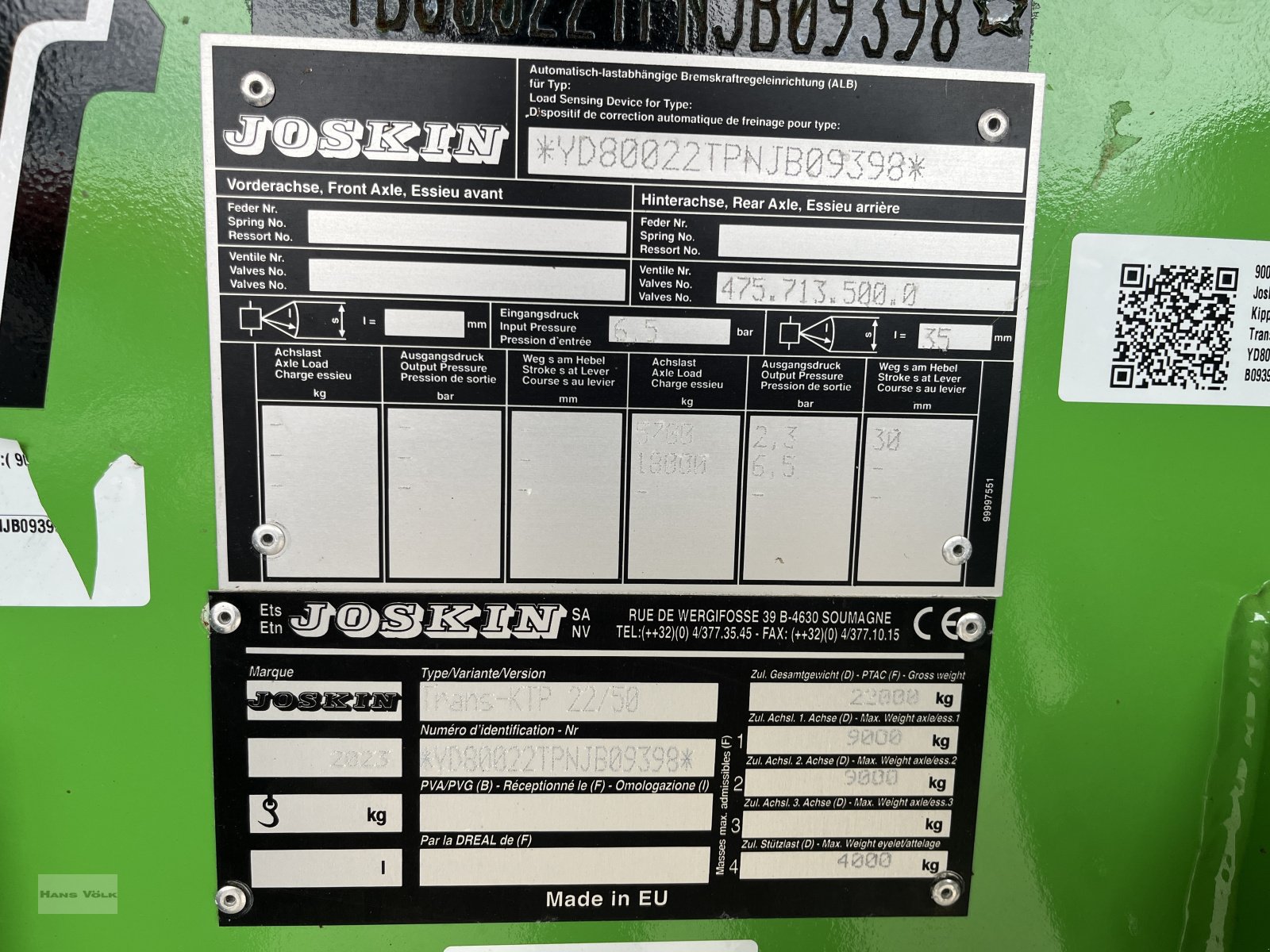 Kipper del tipo Joskin Trans-KTP 22-50 Hardox, Neumaschine en Tettenweis / Karpfham (Imagen 9)