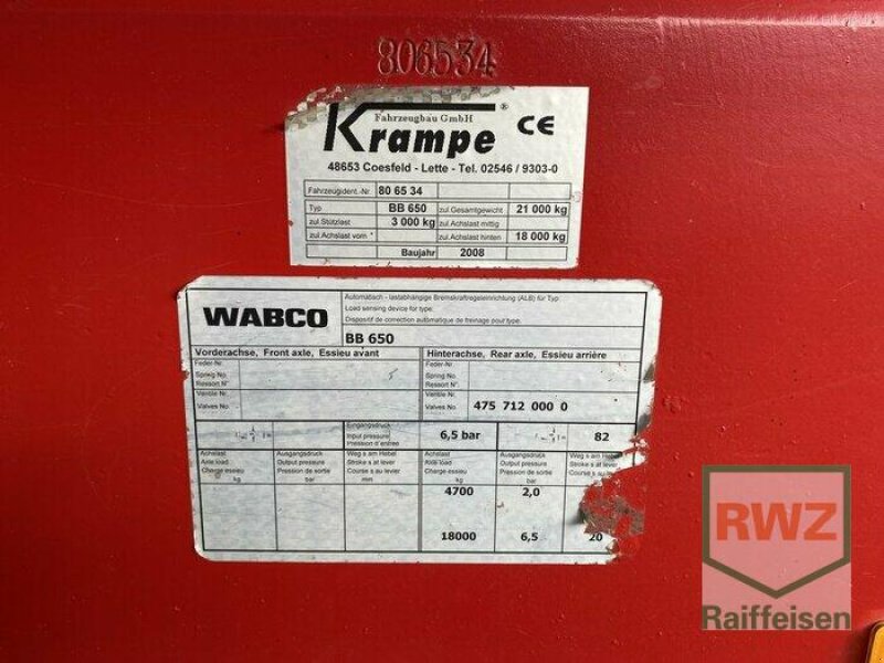 Kipper des Typs Krampe Big Body 650, Gebrauchtmaschine in Kruft (Bild 11)