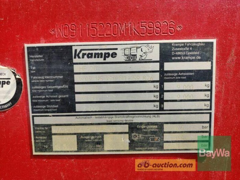 Kipper Türe ait Krampe HP 20 & 80 KM/H, Gebrauchtmaschine içinde Obertraubling (resim 15)