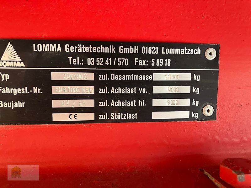 Kipper del tipo Lomma 2 Stück ZDK 1802 im Zug, Gebrauchtmaschine en Salsitz (Imagen 14)