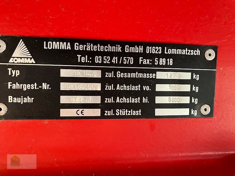 Kipper del tipo Lomma 2 Stück ZDK 1802 im Zug, Gebrauchtmaschine en Salsitz (Imagen 20)