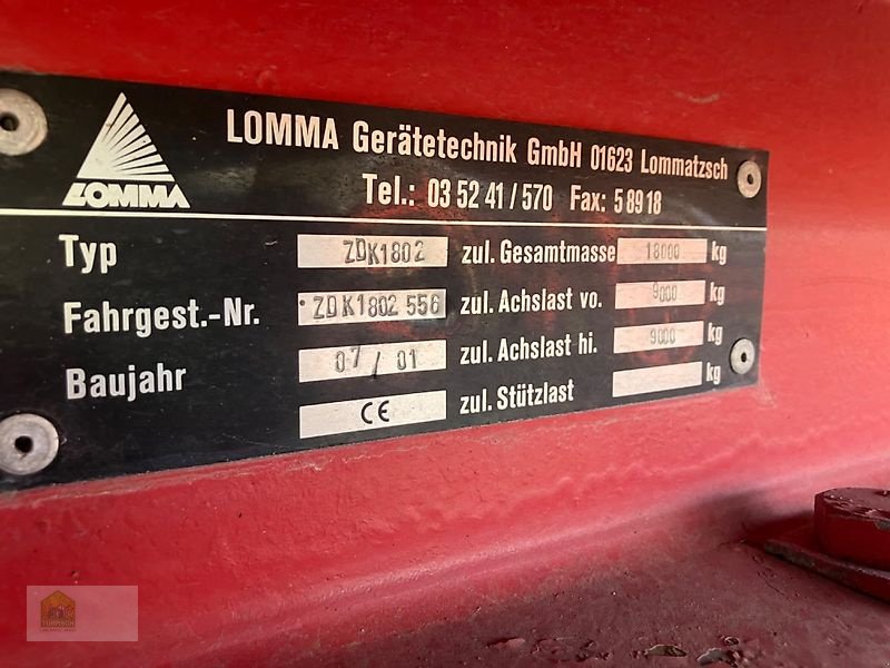 Kipper typu Lomma ZDK 1802, Gebrauchtmaschine v Salsitz (Obrázok 3)