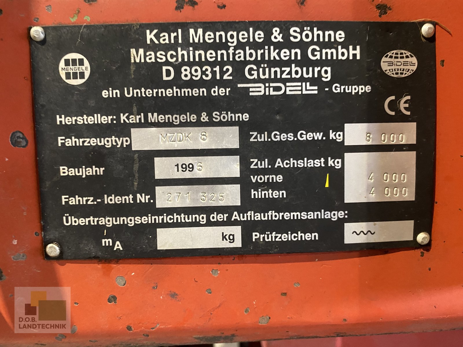 Kipper типа Mengele MZDK 8000, hydraulische Rückwand, Gebrauchtmaschine в Regensburg (Фотография 2)