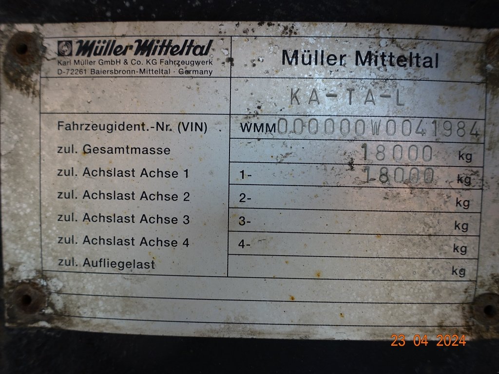 Kipper του τύπου Müller-Mitteltal KA-TA 18, Gebrauchtmaschine σε Wegscheid (Φωτογραφία 9)