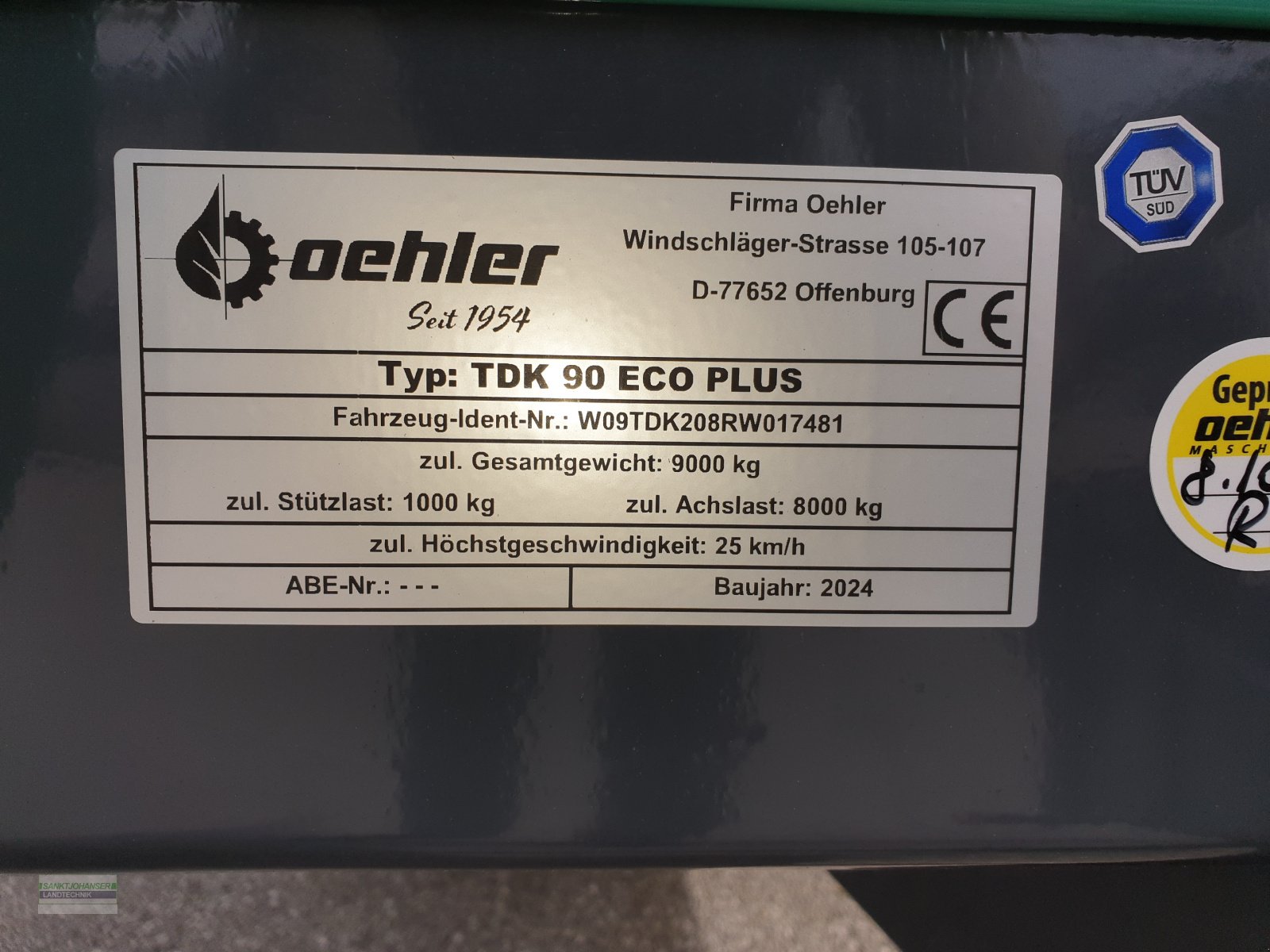 Kipper Türe ait Oehler OL TDK 90 ECO PLUS, Neumaschine içinde Diessen (resim 12)