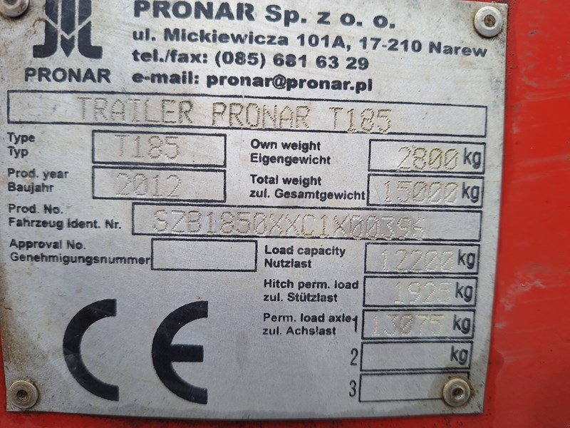 Kipper des Typs PRONAR Pronar T 185 Hakengerät, Gebrauchtmaschine in Chur (Bild 2)