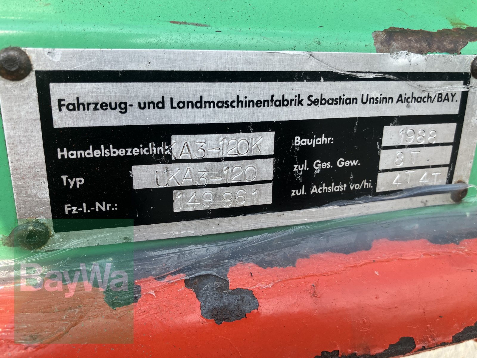 Kipper typu Unsinn UKA 3-120, Gebrauchtmaschine w Dinkelsbühl (Zdjęcie 7)