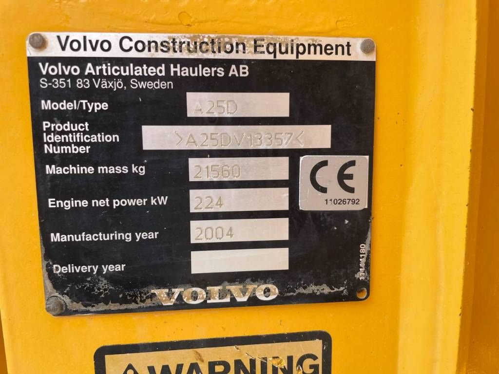 Kipper типа Volvo A25D - New Tyres, Gebrauchtmaschine в Venlo (Фотография 3)