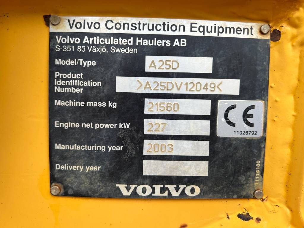 Kipper Türe ait Volvo A25D, Gebrauchtmaschine içinde Venlo (resim 10)