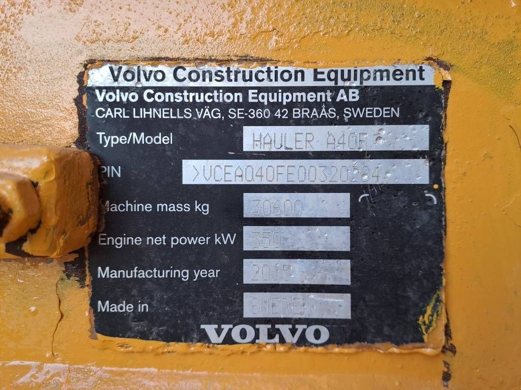 Kipper Türe ait Volvo A40F (Abu Dhabi), Gebrauchtmaschine içinde Stabroek (resim 10)