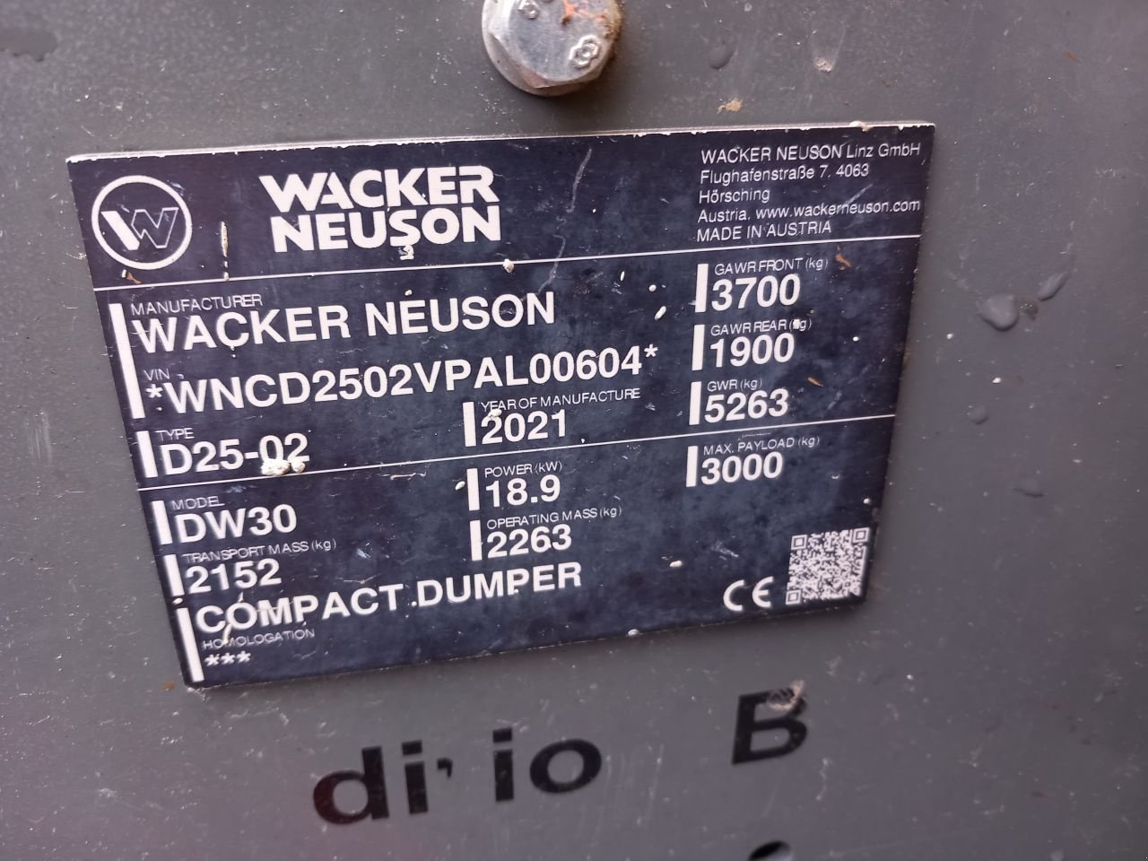 Kipper typu Wacker Neuson Neuson. Dw30., Gebrauchtmaschine v Alblasserdam (Obrázek 3)