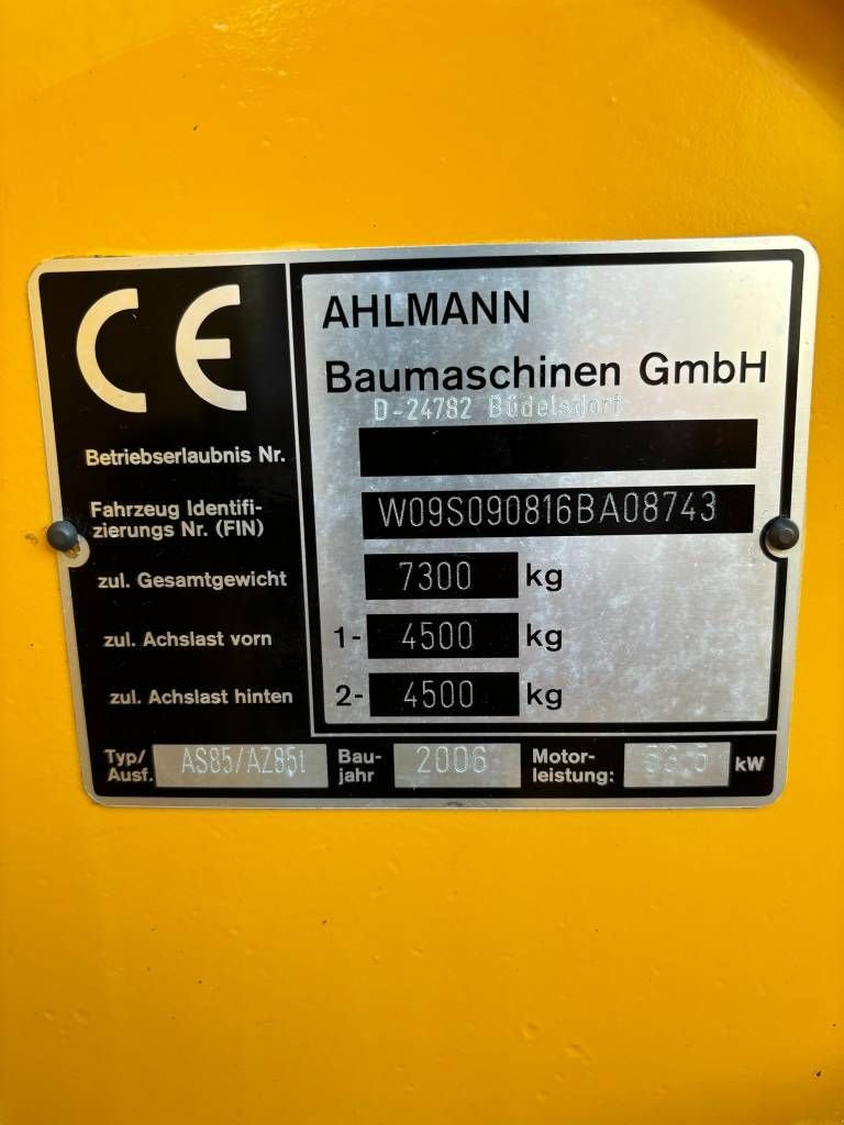 Knickgelenkte Baggerlader za tip Ahlmann AZ 85 T zwenklader, weinig uur, TOP! 4x4*4, Gebrauchtmaschine u Erp (Slika 8)