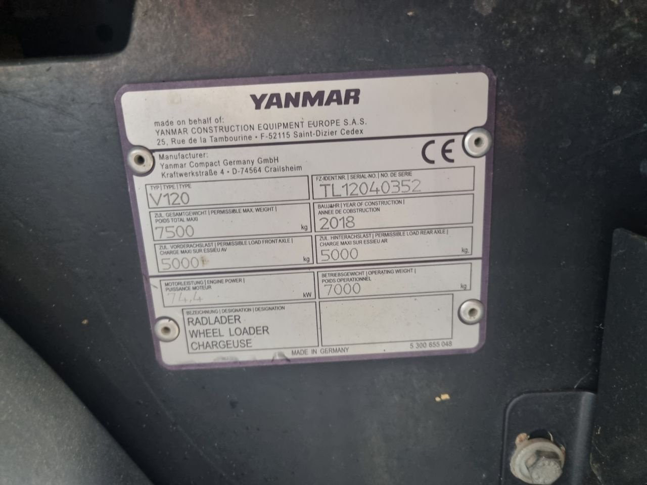 Knickgelenkte Baggerlader typu Yanmar V120, Gebrauchtmaschine w Lunteren (Zdjęcie 10)