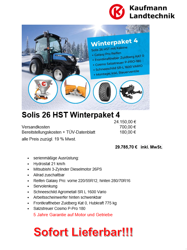 Kommunaltraktor от тип Solis 26 HST, Neumaschine в Beimerstetten (Снимка 3)