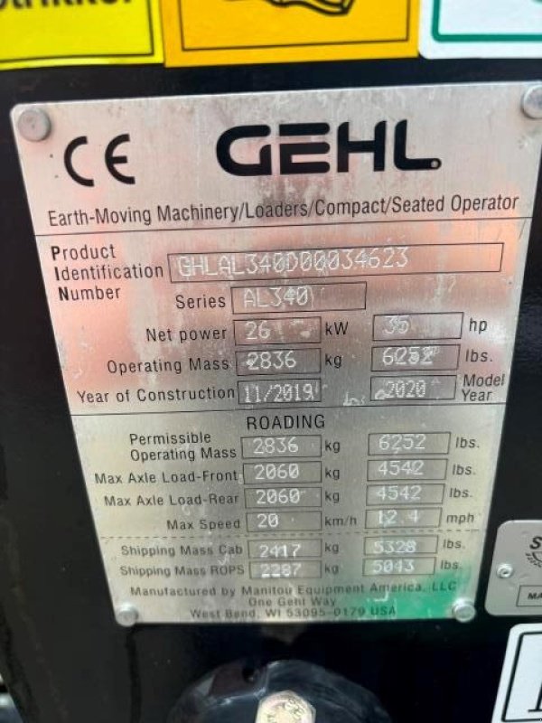 Kompaktlader del tipo Gehl AL340 4 POST, Gebrauchtmaschine en Rødding (Imagen 6)