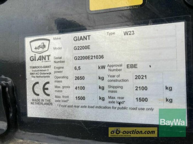 Kompaktlader del tipo GiANT G 2200 E  ELEKTRO-HOFLADER, Gebrauchtmaschine en Obertraubling (Imagen 3)