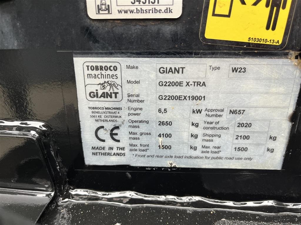 Kompaktlader des Typs GiANT G2200E X-tra 100% ELEKTRISK minilæsser, Gebrauchtmaschine in Rønnede (Bild 5)