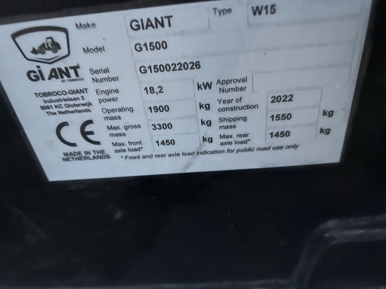 Kompaktlader tip Sonstige Giant G1500, Gebrauchtmaschine in Ederveen (Poză 5)