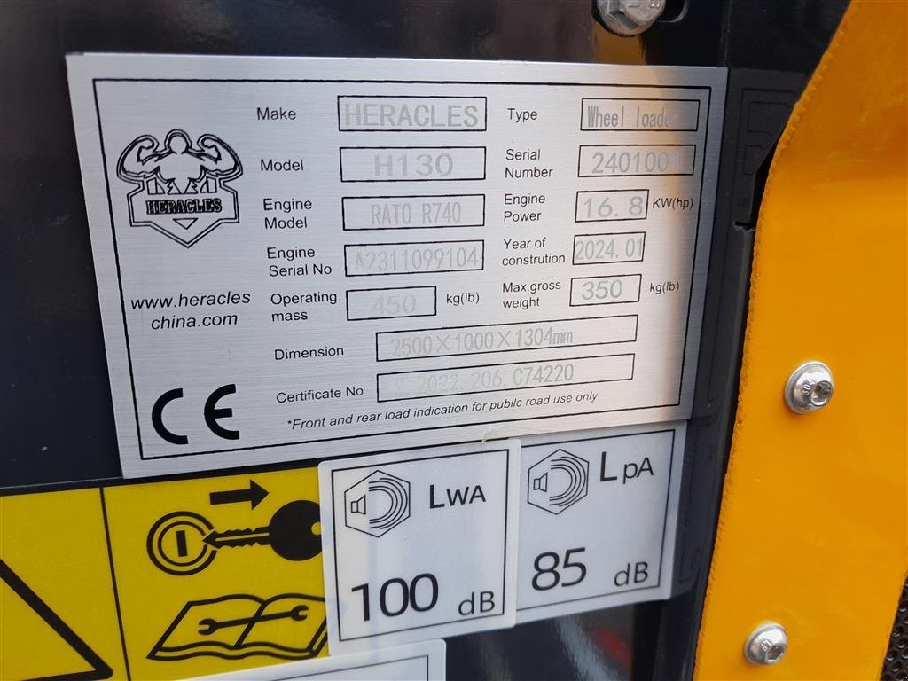 Kompaktlader Türe ait Sonstige H130 3X3, Gebrauchtmaschine içinde Rødekro (resim 7)