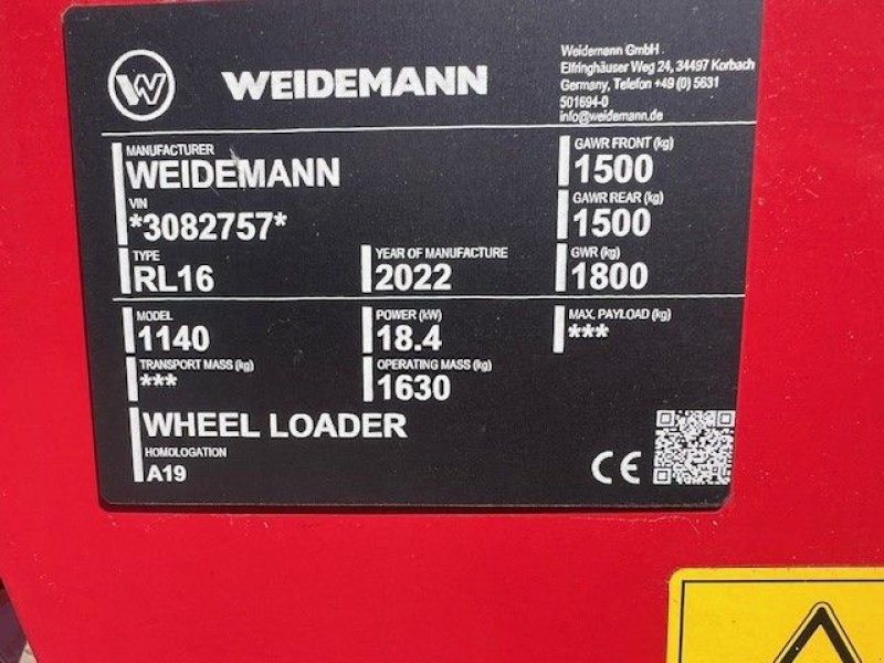 Kompaktlader typu Sonstige Weidemann 1140, Gebrauchtmaschine w Nijeveen (Zdjęcie 6)