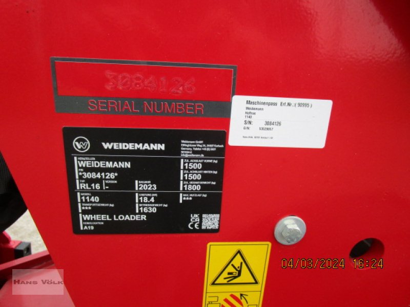 Kompaktlader of the type Weidemann  1140, Neumaschine in Soyen (Picture 10)