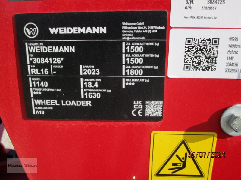 Kompaktlader a típus Weidemann  1140, Neumaschine ekkor: Soyen (Kép 16)