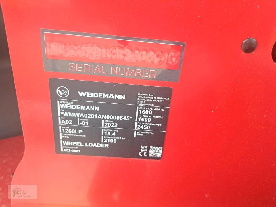 Kompaktlader del tipo Weidemann  1260LP, Neumaschine en Bad Kötzting (Imagen 5)