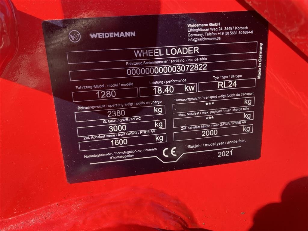 Kompaktlader typu Weidemann  1280 Classic, Gebrauchtmaschine w Horsens (Zdjęcie 6)