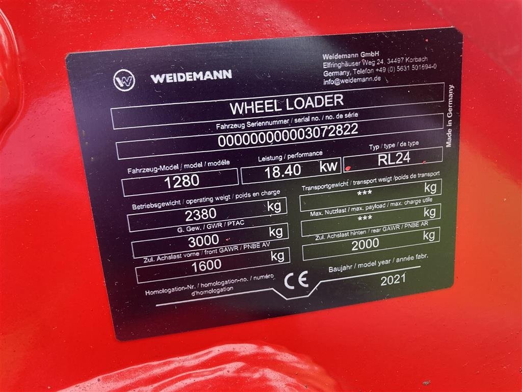 Kompaktlader от тип Weidemann  1280 Classic, Gebrauchtmaschine в Horsens (Снимка 5)