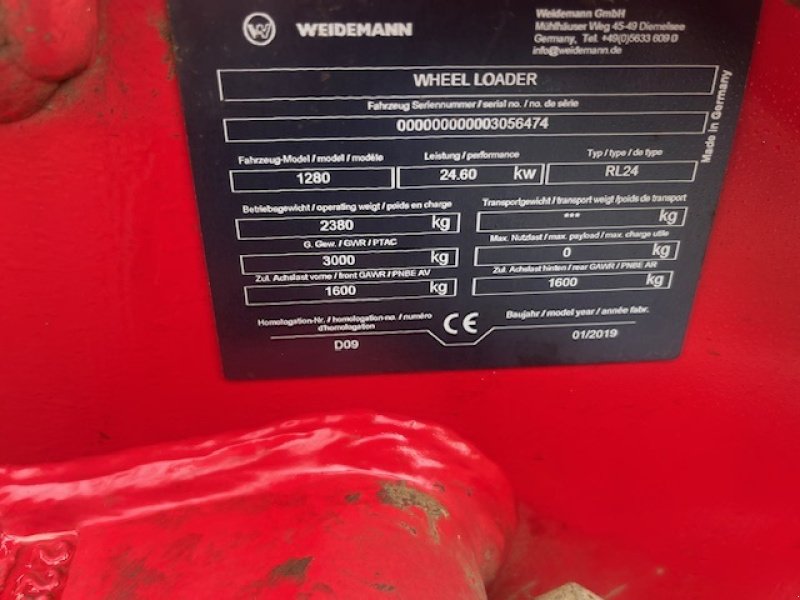 Kompaktlader типа Weidemann  1280 PLUS HYD SKIFT, SKOVL, GAFLER, 3. FUNKTION. LED LYS, Gebrauchtmaschine в Dronninglund (Фотография 8)