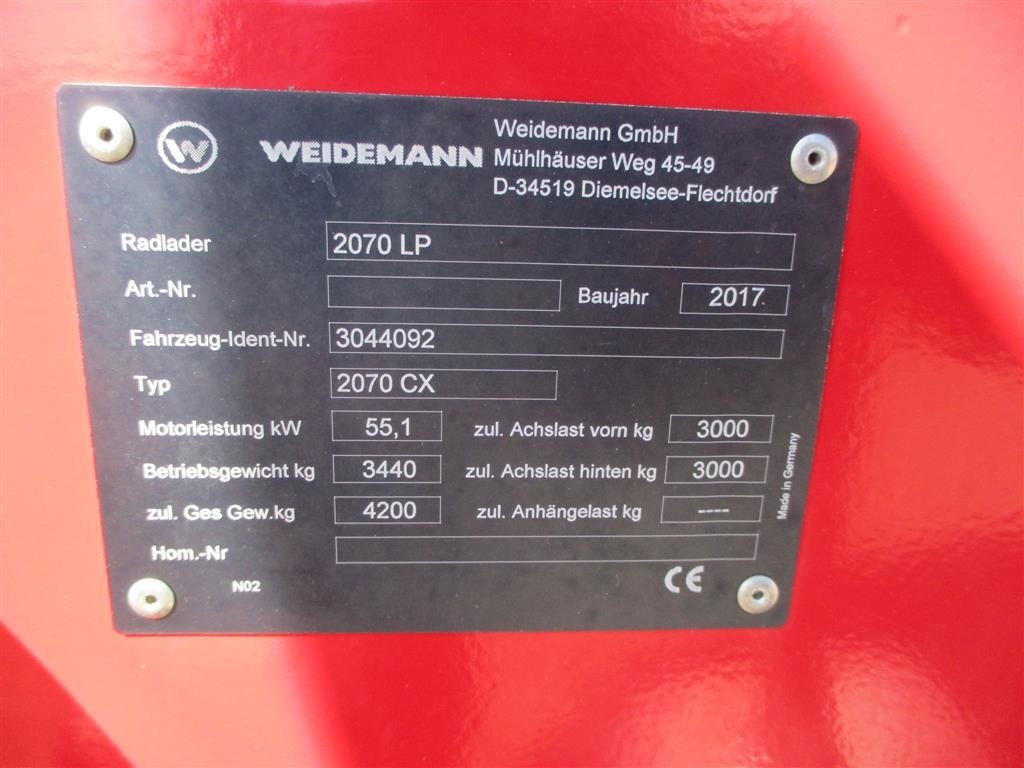 Kompaktlader del tipo Weidemann  2070 LP Med skovl, pallegafler og siloklo, Gebrauchtmaschine en Lintrup (Imagen 8)