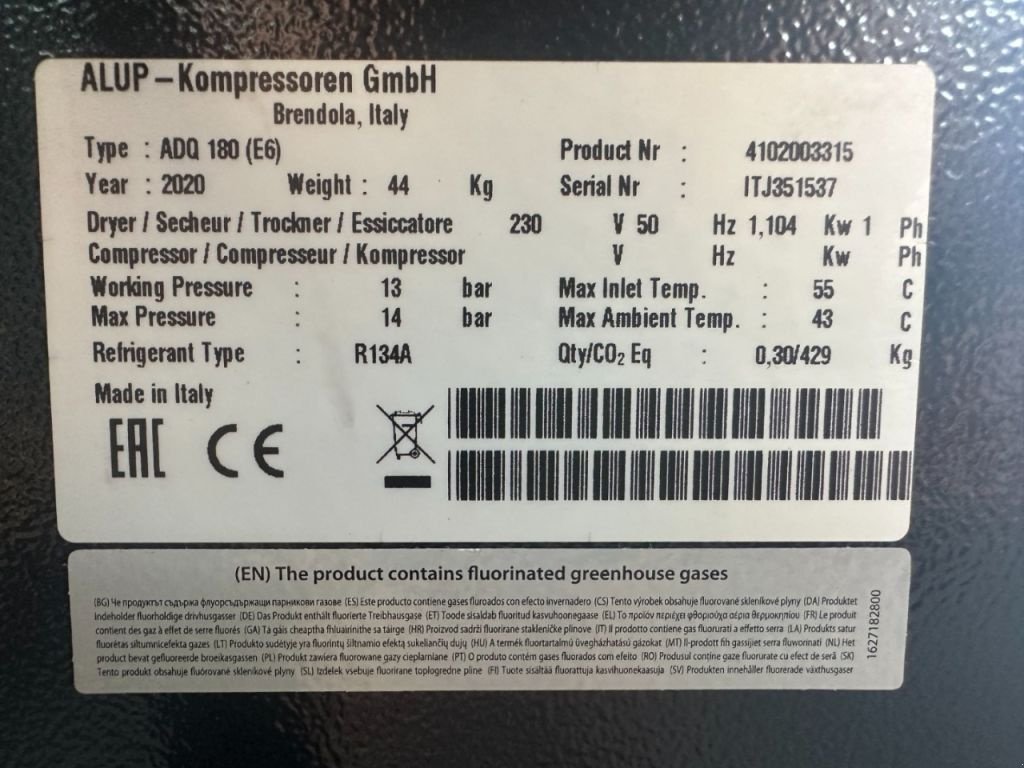 Kompressor van het type Alup ADQ 180 Luchtdroger 3000 L / min 14 Bar Air Dryer, Gebrauchtmaschine in VEEN (Foto 3)