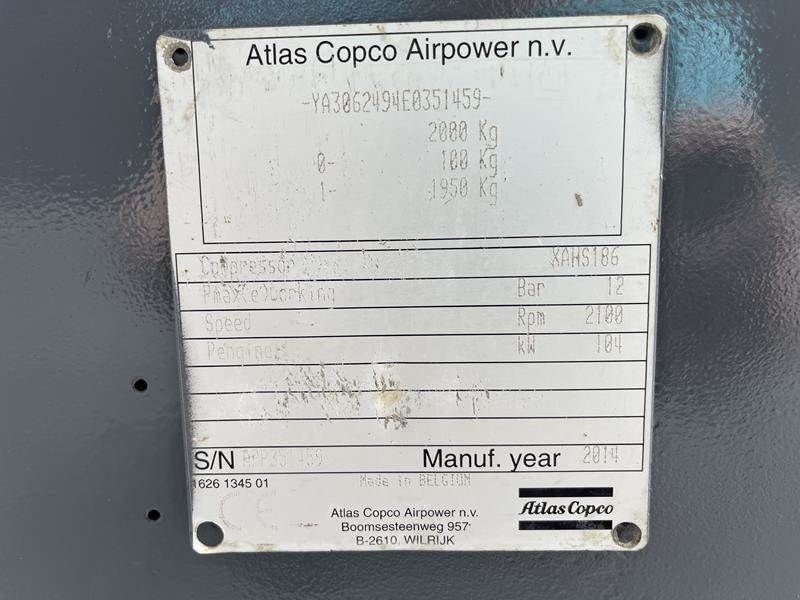 Kompressor des Typs Atlas Copco XAHS 186 DD, Gebrauchtmaschine in Waregem (Bild 7)