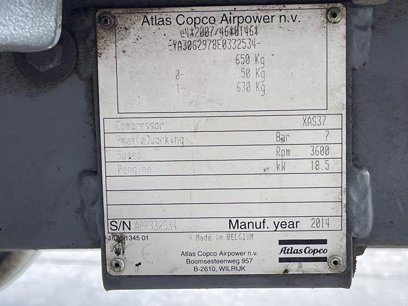 Kompressor от тип Atlas Copco XAS 37 KD, Gebrauchtmaschine в Waregem (Снимка 4)