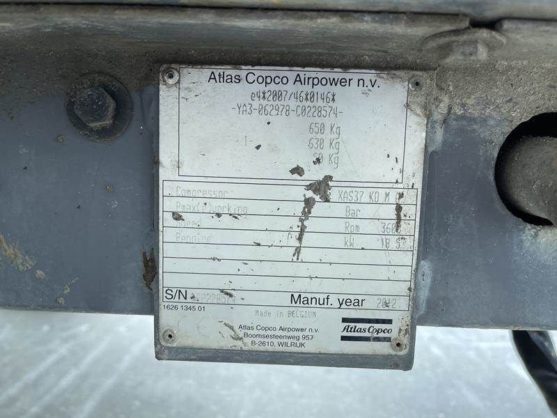 Kompressor typu Atlas Copco XAS 37 KD, Gebrauchtmaschine w Waregem (Zdjęcie 4)