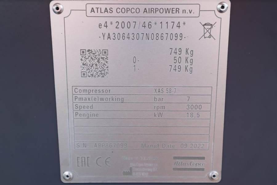 Kompressor typu Atlas Copco XAS 58-7 Valid inspection, *Guarantee! Diesel, Vol, Gebrauchtmaschine v Groenlo (Obrázok 9)