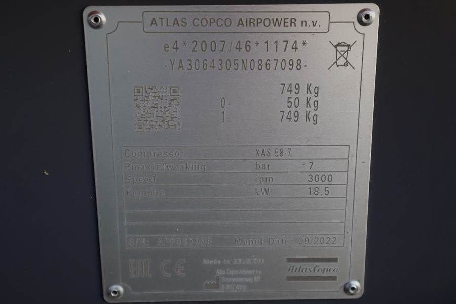 Kompressor of the type Atlas Copco XAS 58-7 Valid inspection, *Guarantee! Diesel, Vol, Gebrauchtmaschine in Groenlo (Picture 7)