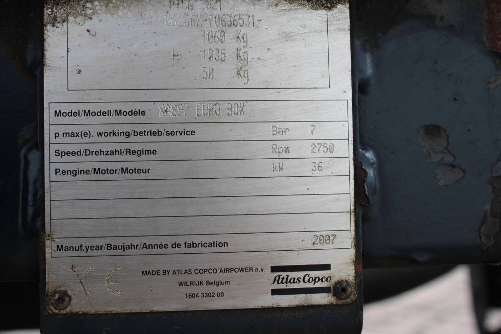 Kompressor tip Atlas Copco XAS 97, Gebrauchtmaschine in Rucphen (Poză 5)