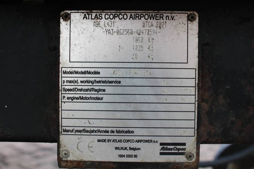 Kompressor типа Atlas Copco XAS 97, Gebrauchtmaschine в Rucphen (Фотография 5)