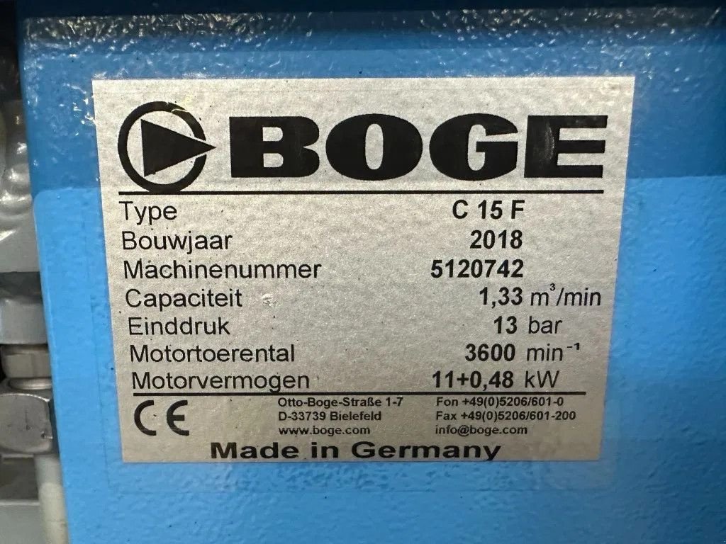 Kompressor des Typs Boge C15F - 15 KW frequentiegeregelde schroefcompressor, Gebrauchtmaschine in VEEN (Bild 3)