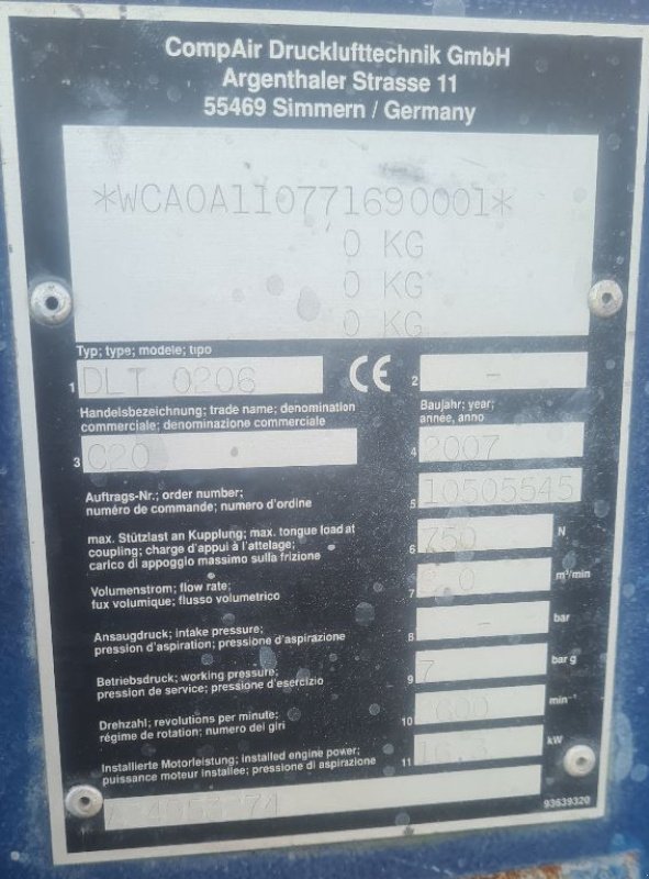 Kompressor tip Compair C 20, Gebrauchtmaschine in BAZAINVILLE (Poză 7)