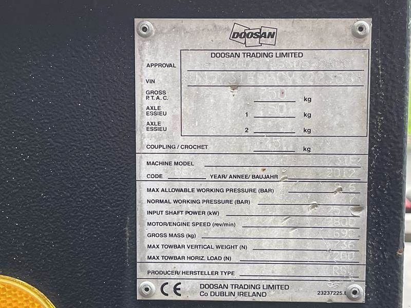 Kompressor Türe ait Doosan 7 / 31 E, Gebrauchtmaschine içinde Waregem (resim 9)