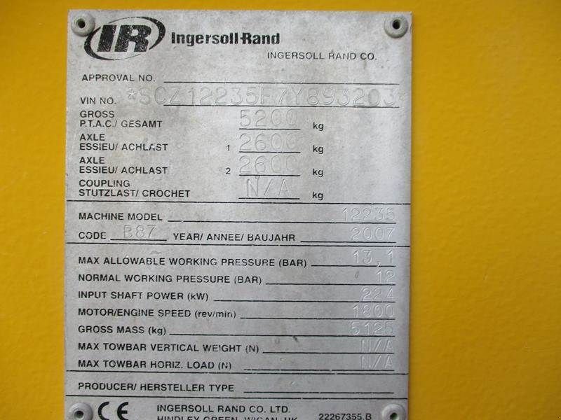 Kompressor Türe ait Ingersoll Rand 12 / 235, Gebrauchtmaschine içinde Waregem (resim 11)