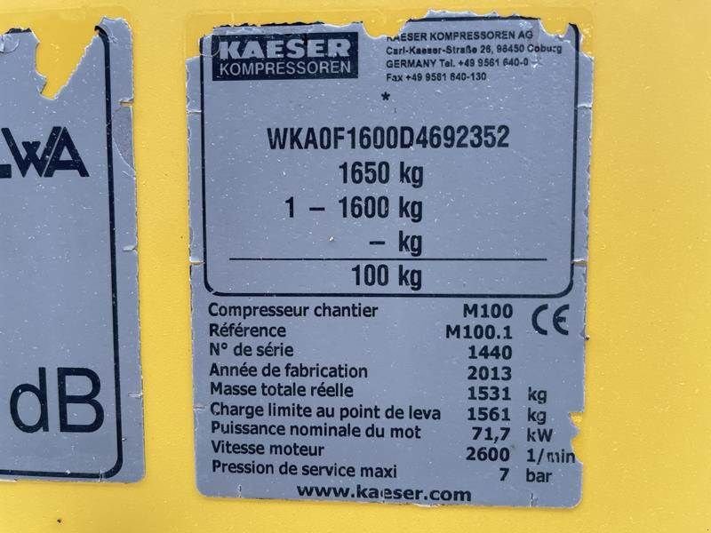 Kompressor Türe ait Kaeser M 100 - N, Gebrauchtmaschine içinde Waregem (resim 5)