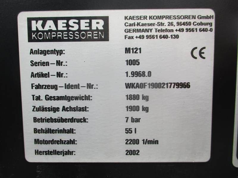 Kompressor du type Kaeser M 121, Gebrauchtmaschine en Waregem (Photo 11)