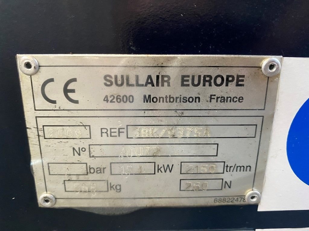 Kompressor типа Kubota D1105 Sullair 15.5 kW 7 bar diesel schroefcompressor, Gebrauchtmaschine в VEEN (Фотография 4)