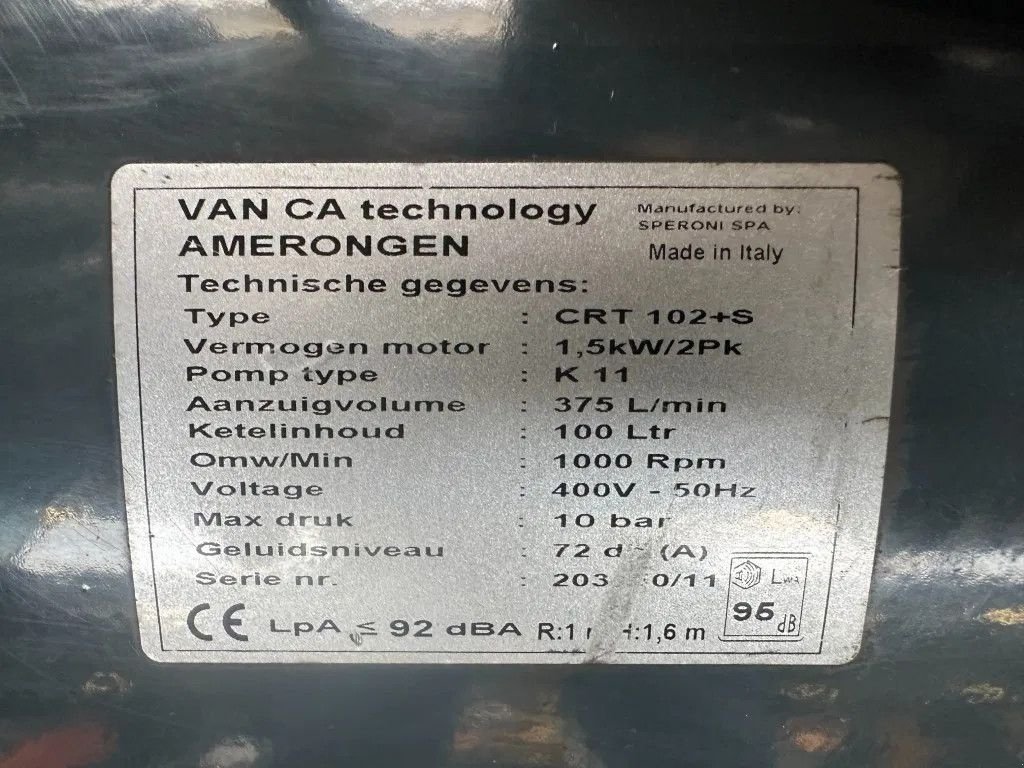 Kompressor του τύπου Sonstige Airmec CRT102 + S Oliegesmeerde Zuigercompressor 2.5 PK 375 L /, Neumaschine σε VEEN (Φωτογραφία 3)