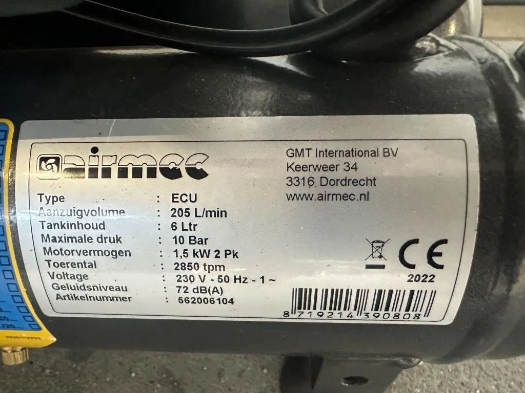 Kompressor des Typs Sonstige Airmec ECU XSS 228 Olievrije Zuigercompressor 2 PK 205 L / min 1, Neumaschine in VEEN (Bild 3)